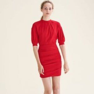 Maje Red Puff-Sleeve Dress